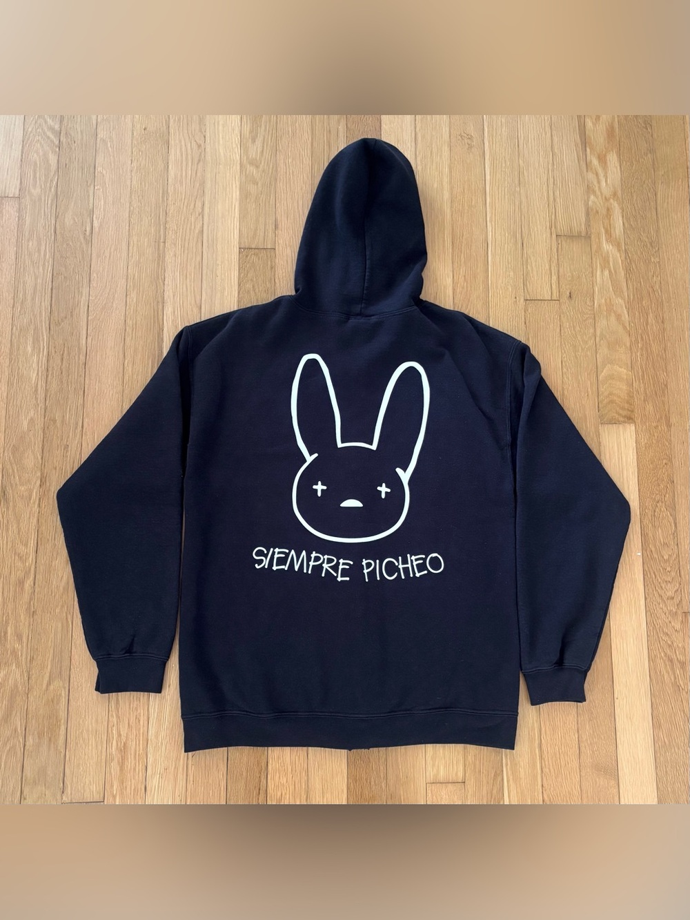 Bad Bunny World Tour Hoodie 2018 X100PRE Tour Black Full Zip Up Concert Merch M